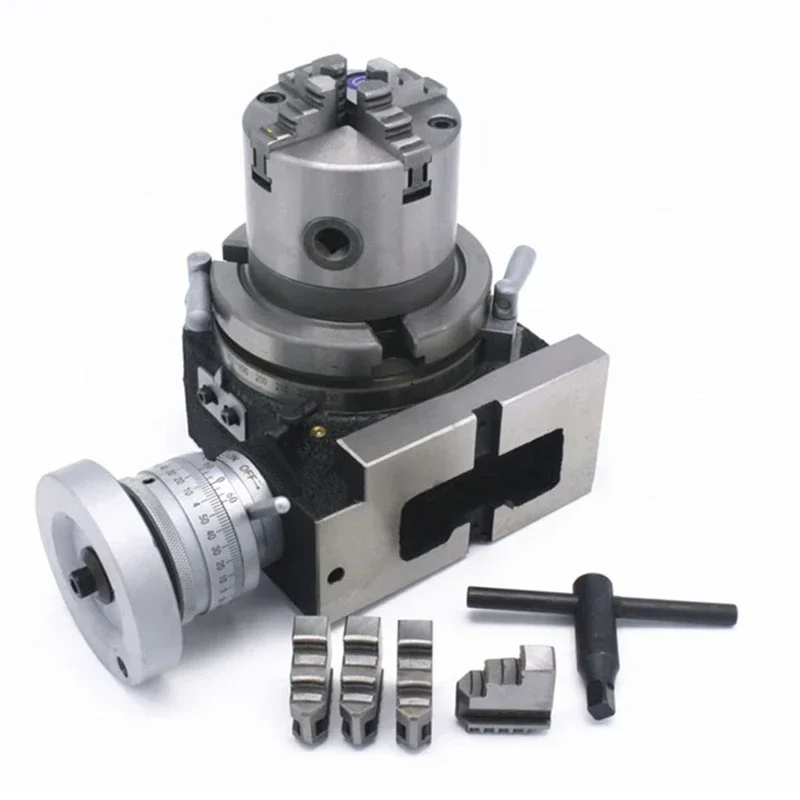 4/6 inche Three-jaw Chuck Milling Machine Indexing Head Rotary Table Universal Indexing Plate Rotating Vertical Horizontal