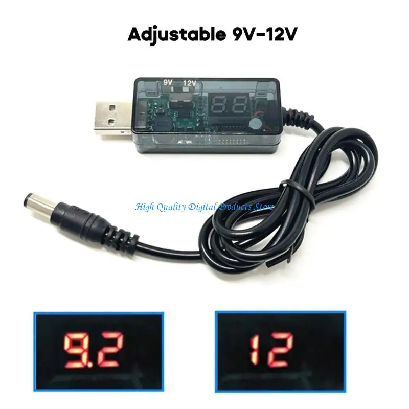 

U2JE USB to 5.5x2.1mm Power Supply Cable for Router 5V to 9V/12V USB Barrel Charging Converter Adapter Cable 3.5x1.35