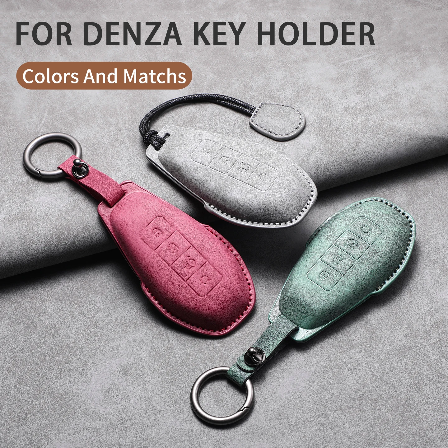 4 Buttons Car Key Case Cover Fob For DENZA N9 Z9gt 2025 Leather Auto Smart Remote Key Protector Shell Decorative Accessories