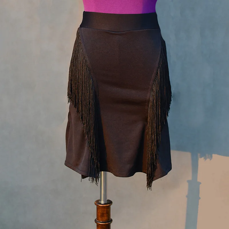 Women Tassel Skirt Latin Dance Skirt Samba Tango Chacha Fringe Dress Adult Dance Practice Stage Performance Costume
