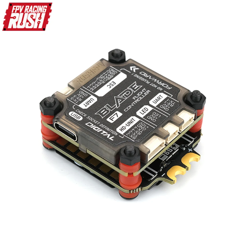 

RUSHFPV RUSH BLADE V2 F722 Analog / Digital Flight Controller Extreme 60A 128K BLHELI32 4in1 ESC Stack for RC FPV Racing Drone