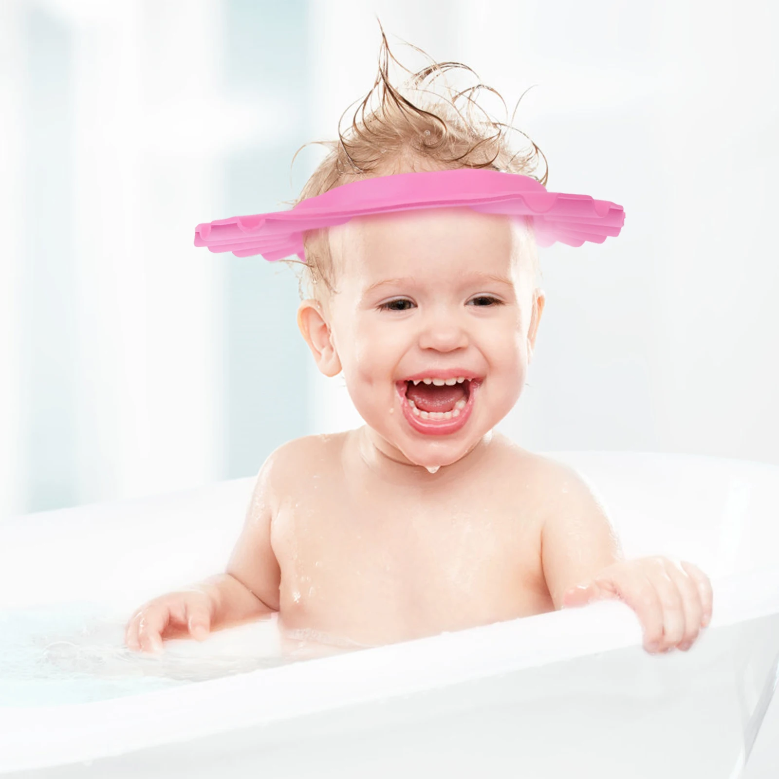 

2 pcs Baby Hat Waterproof Toddler Shower Cap Bath Hat For Toddlers Soft Adjustable Kids Hair Shield For Infant Bathing