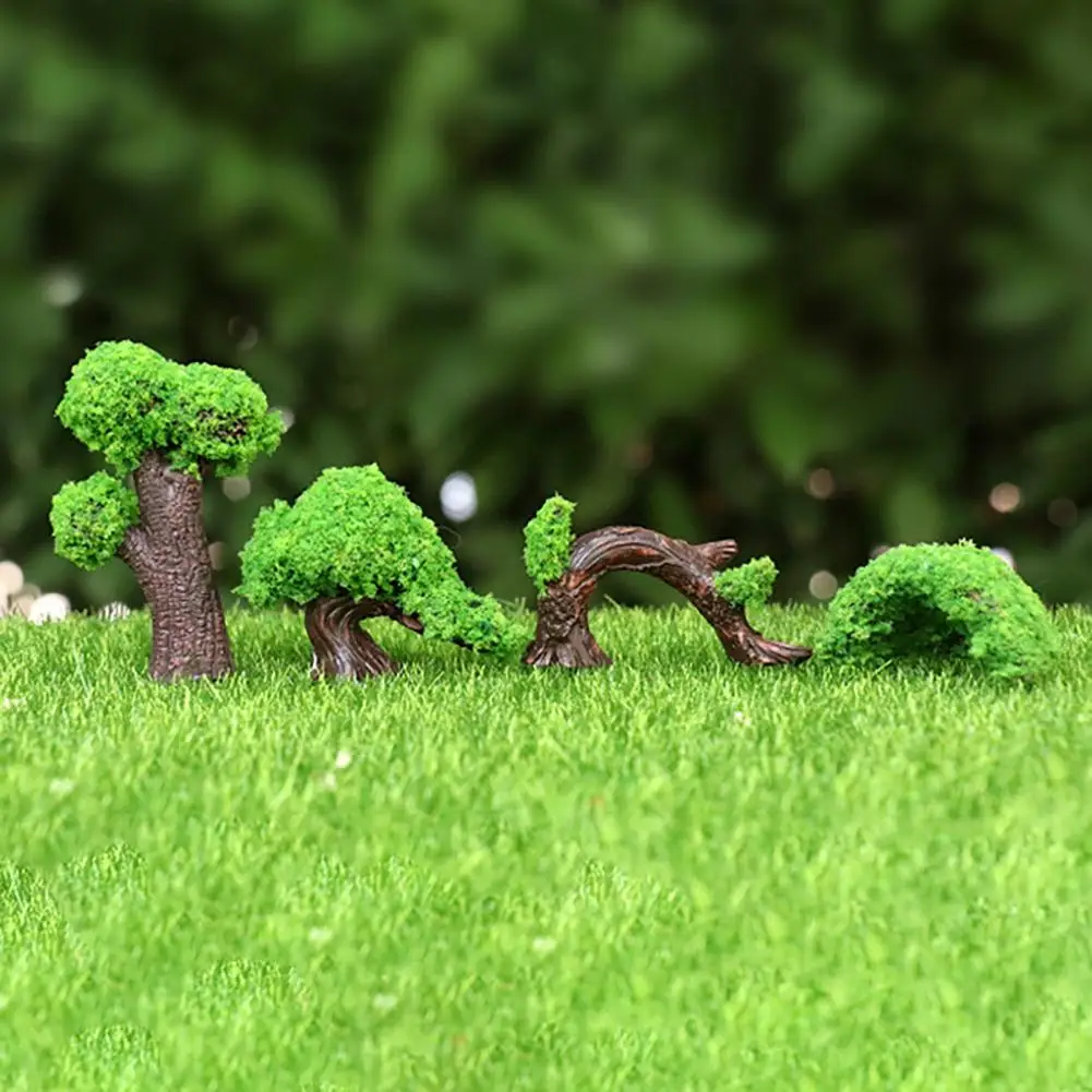 Mini Artificial Trees Model Trees Micro Landscape Ornaments Potted Plants Resin Flocking Pine Tree Model Home Decorations