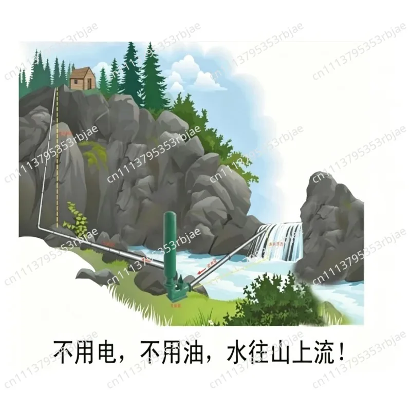 Self-pumping water, no oil, no electricity, PVC water hammer pump