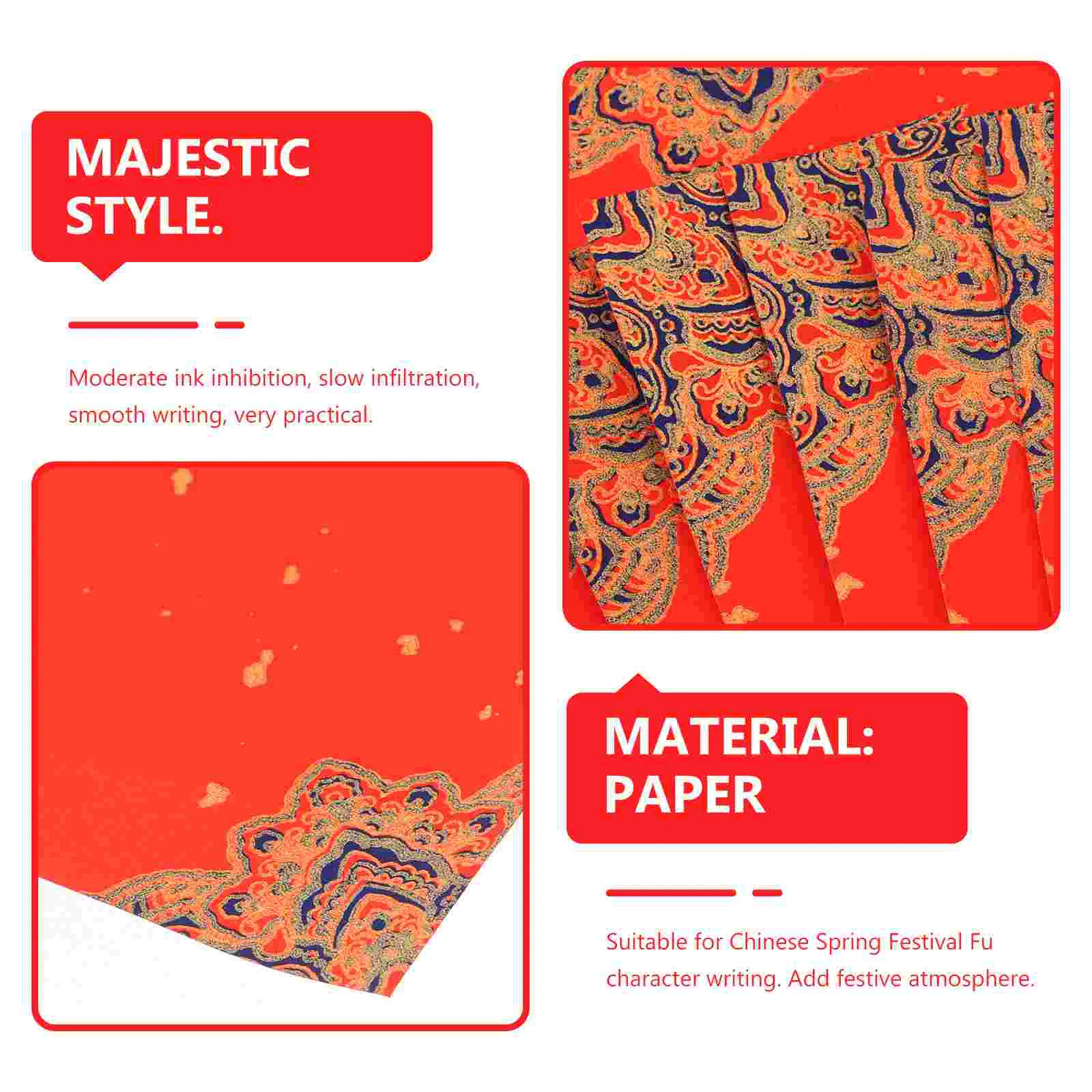 20 Pcs Doufang Rice Paper Red Blank Xuan Door Character Calligraphy Writing Spring Festival Scroll Fu