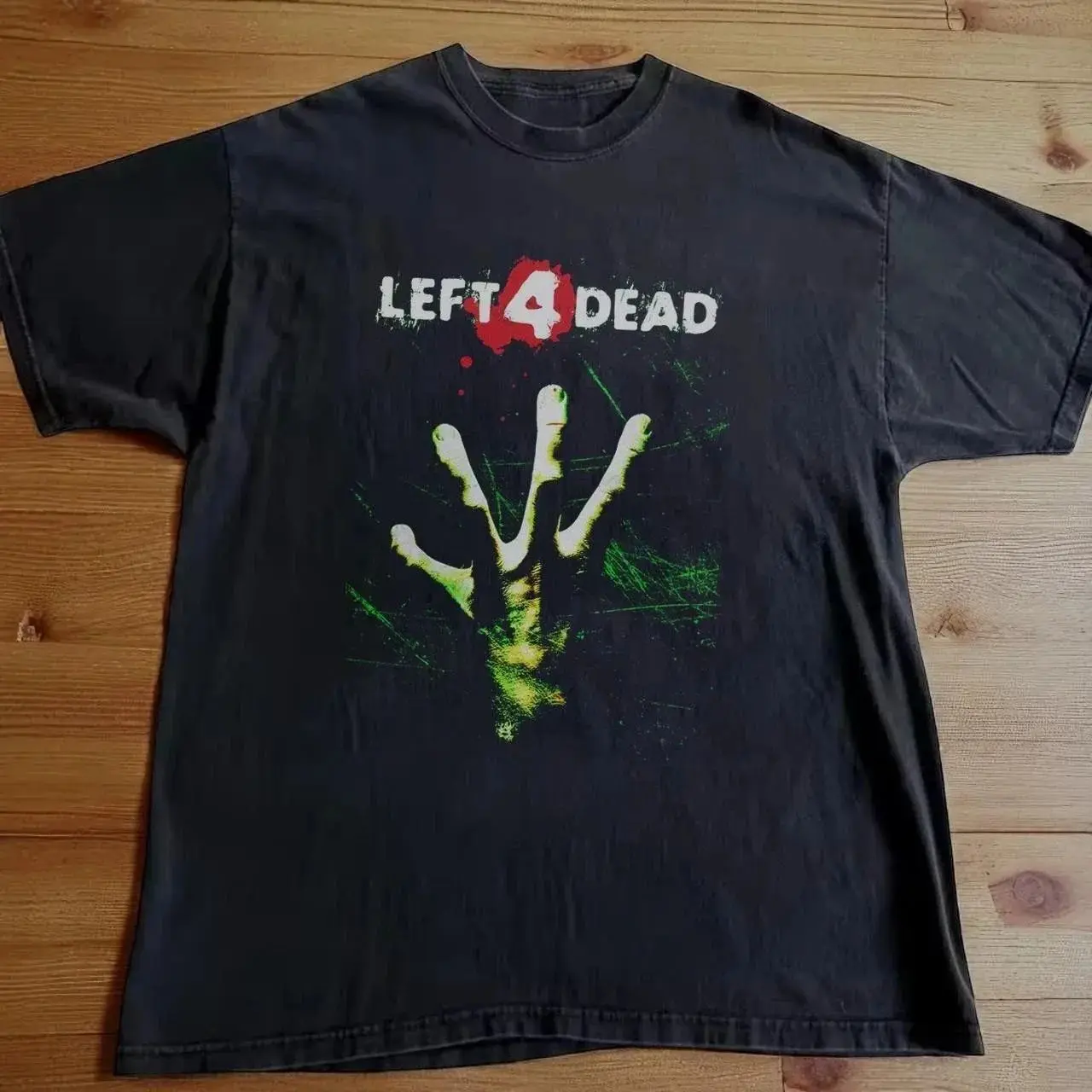 Camisetas com Estampa Gráfica Estilo Y2K Vintage Left 4 Dead Camiseta Preta Retro de Manga Curta Oversized Casual Streetwear Unissex