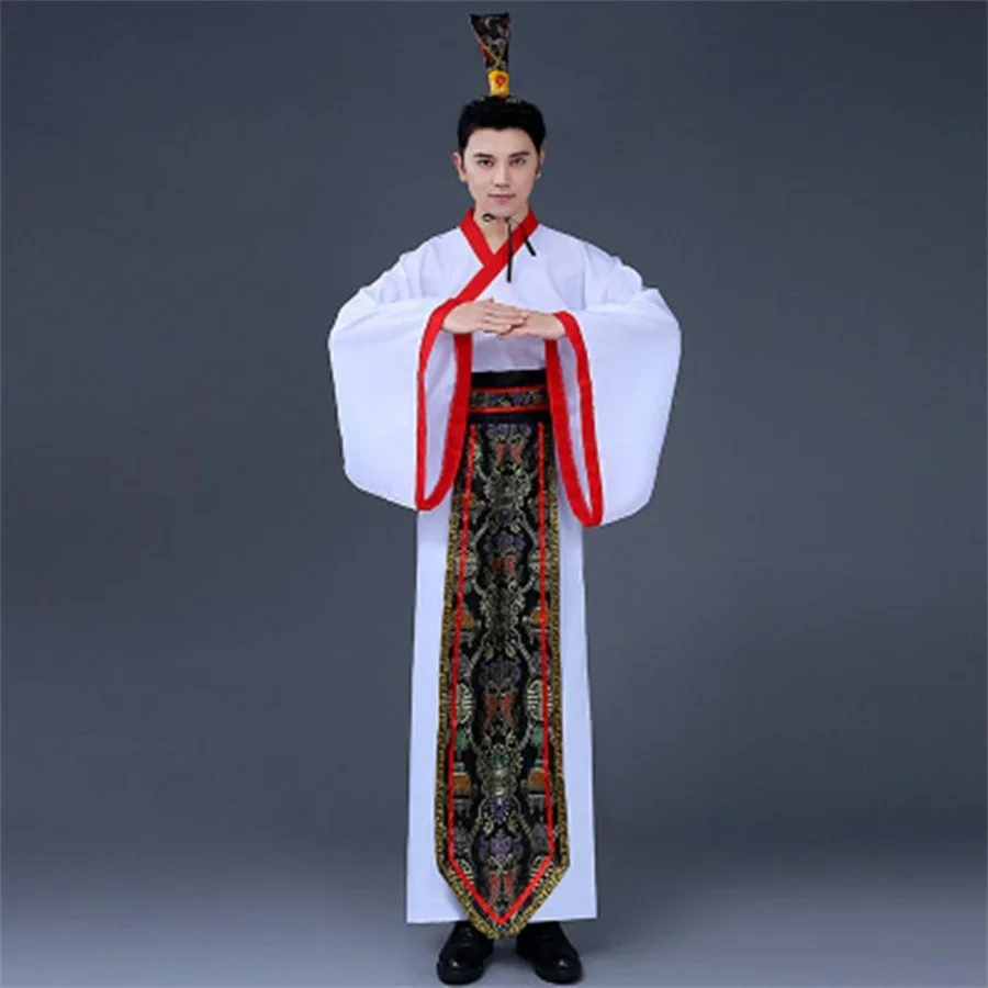 Roupa tradicional chinesa para homens, hanfu, dança folclórica, traje antigo, performance de palco, terno de cantores, roupa do festival, adulto