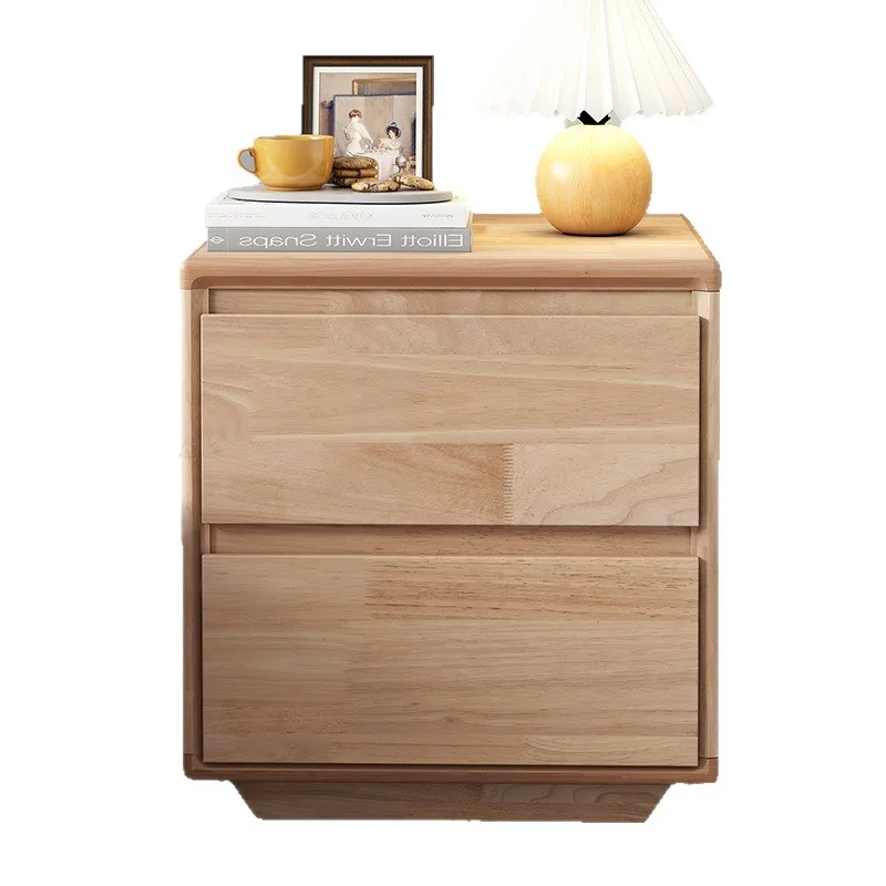 

Solid wood protection grade rubber wood integrated mortise and tenon small cabinet household bedroom Chinese bedside table new