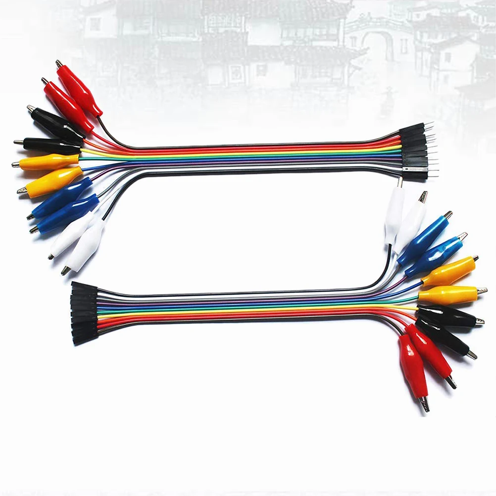 

Test Lead 24mm Alligator Clip 20CM Copper Cable 5Colors Male Female Breadboard Jumper Wires Raspberry