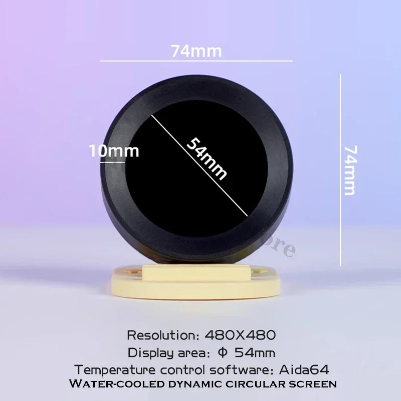 2.1 Inch IPS Water Cooling Real Time Monitor Screen Dynamic Display Temperature Control AIDA64 for 120/240/360 CPU AIO Cooler