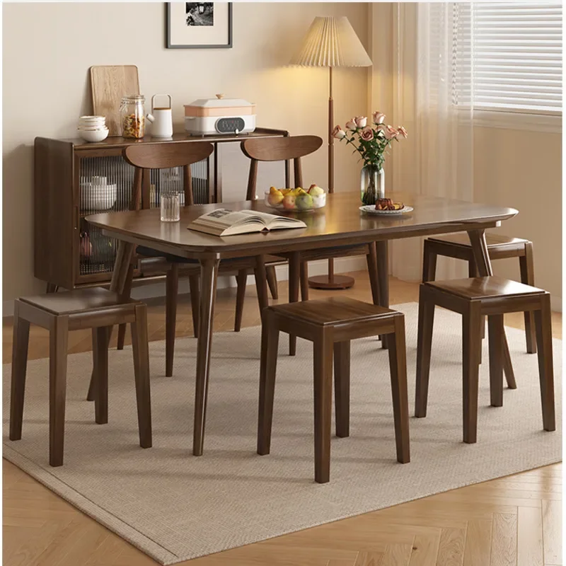 New Chinese Square Stool Solid Wood Home Dining Chairs Stacked Storage Restaurant Seats Strong Load-bearing Modern Furniture