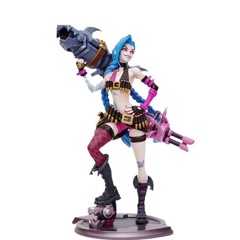 Stock Genuine Original League of Legends Jinx Vi Statue Anime Action Figures PVC Collectible Model Toys Ornaments Desktop Gifts