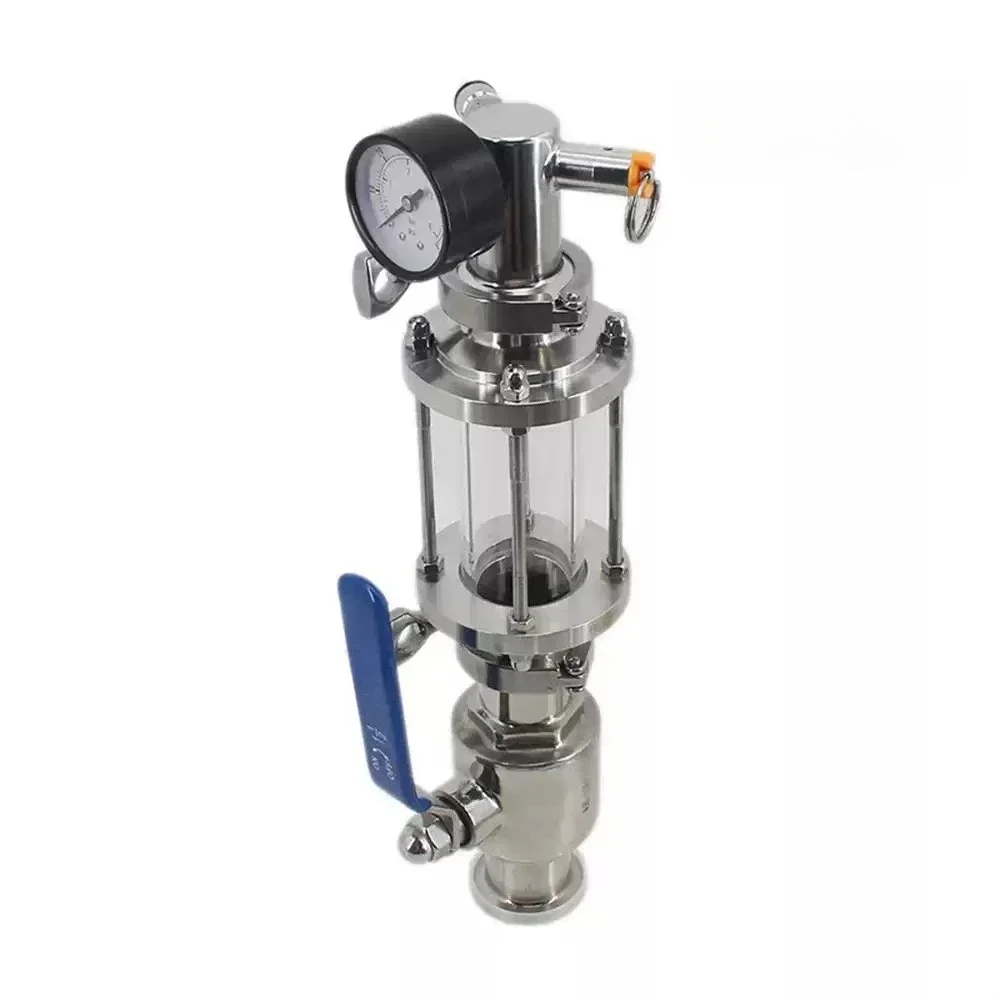 1.5‑Inch Tri‑Clamp Dry Hopping Kit with Pressure Gauge, Homebrew Hop Dosing Accessory for Keg & Fermenter