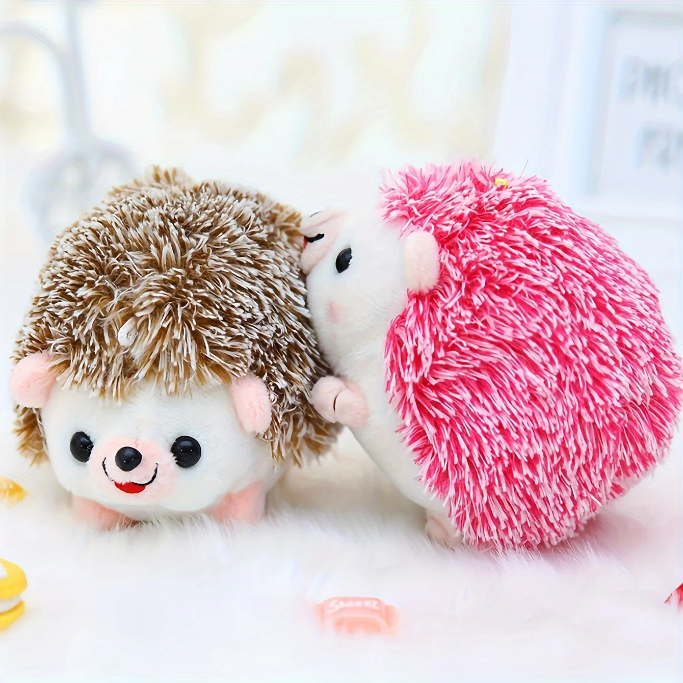 1pc Random Color Hedgehog Design Pet Grinding Teeth Plush Toy, Durable Chew Toy For Dog Interactive Supply