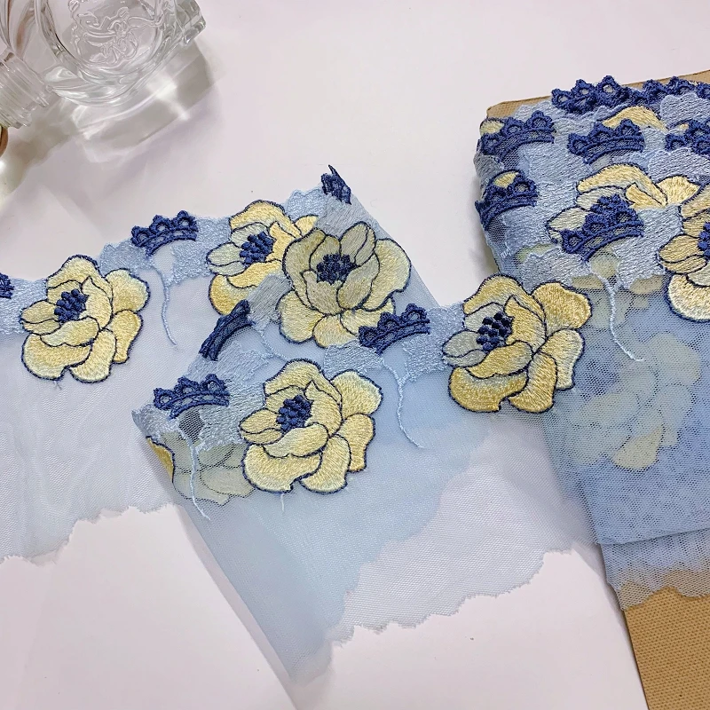 30Yds Floral Embroidery Lace Trim Skirt Hem Underwear Sewing Craft DIY Apparel Fabrics Laces Lingerie Hot Selling