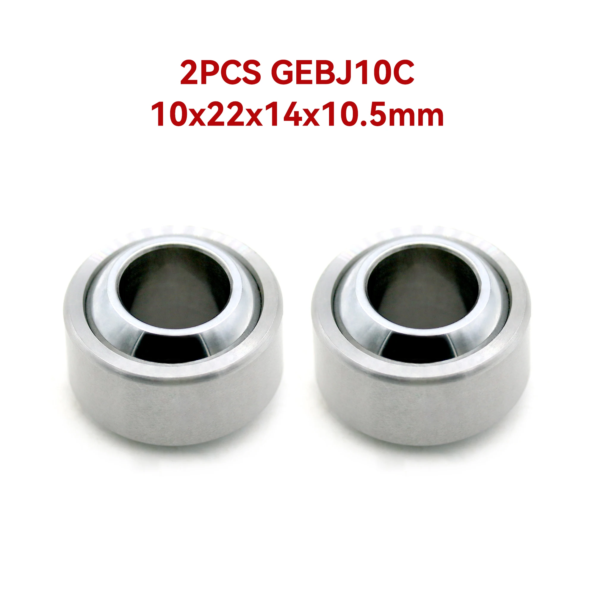2PCS GEBJ10C Spherical Plain Bearing 10x22x14x10.5mm Radial Spherical Plain Bearing for Machinery Equipment Maintenance-free