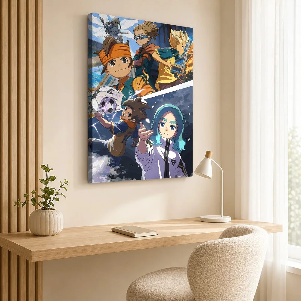 Inazuma Eleven Soccer Team Framed Canvas Poster Customized Photo Anime Character Shading Wall Art For Gaming Den Birthday Gift