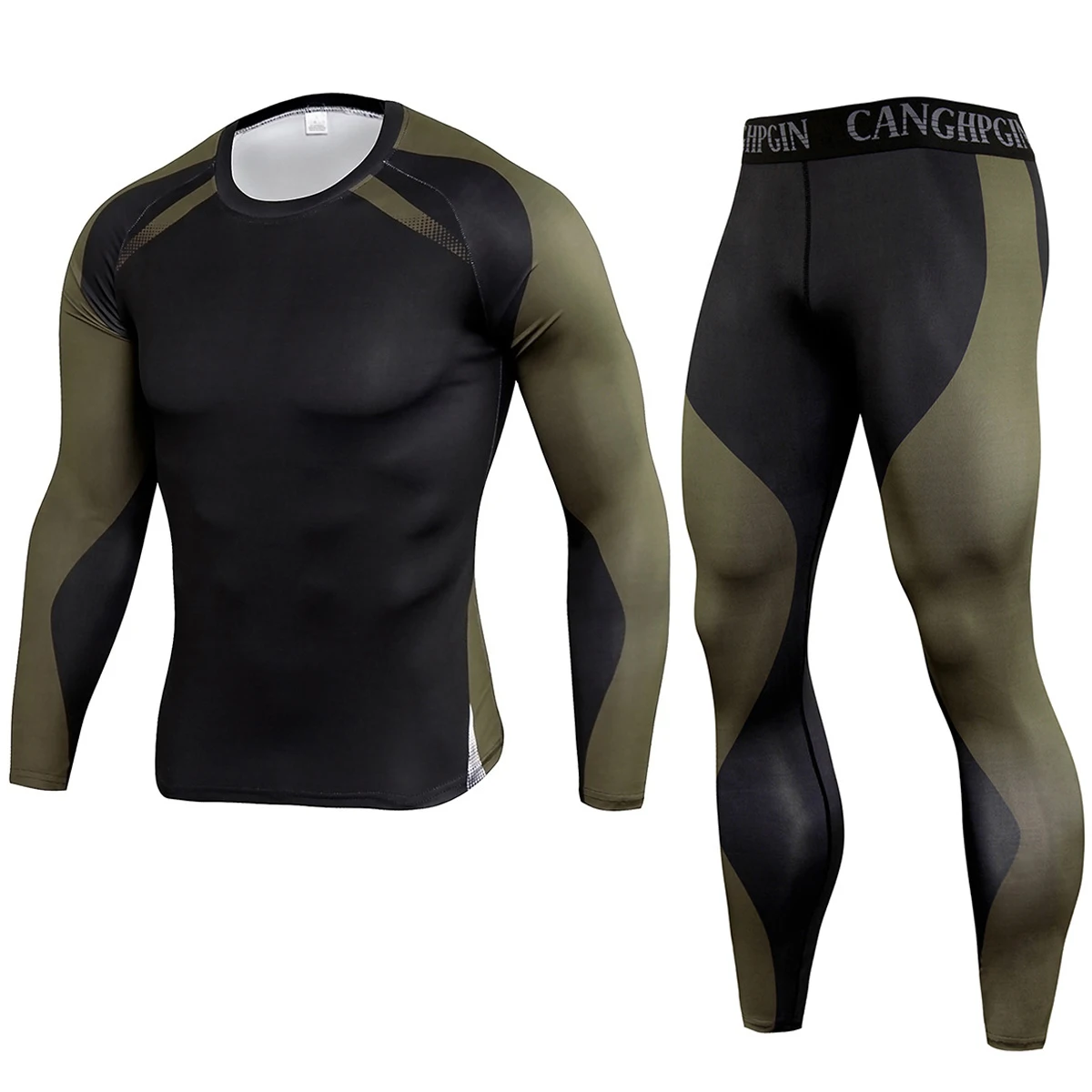 GPCROSS Men Motorcycle Underwears Suits Sport Quick drying Perspiration Fitness Base Layers Tight Tops&Pants Sportswear Underwea