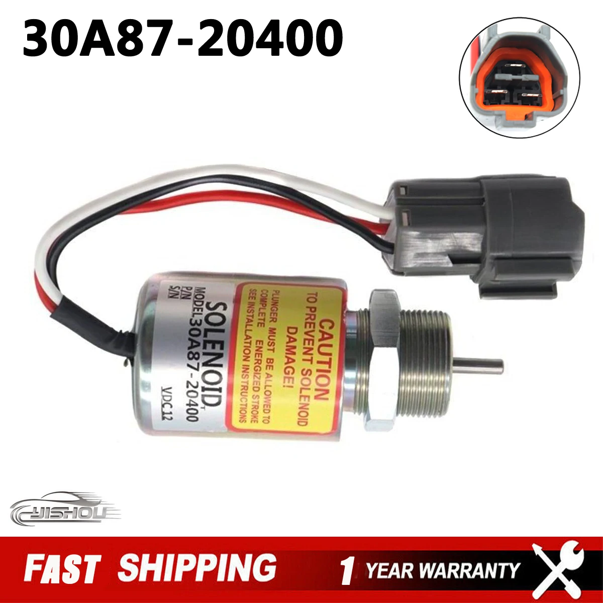 12v New Car Fuel Shut Off Solenoid 30A87-20400 For Mitsubishi L2E L3E S3L S4L Engine Volvo EC15 Stop Solenoid 30A87-20404