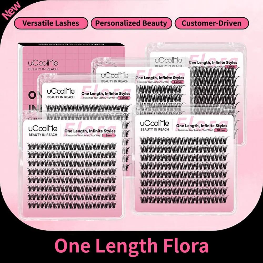 

uCoolMe Lashes Flora, не отходов, одна длина, кластерные ресницы, 8-18 мм, натуральные одинарные ресницы, инструмент для домашнего макияжа, наращивание ресниц