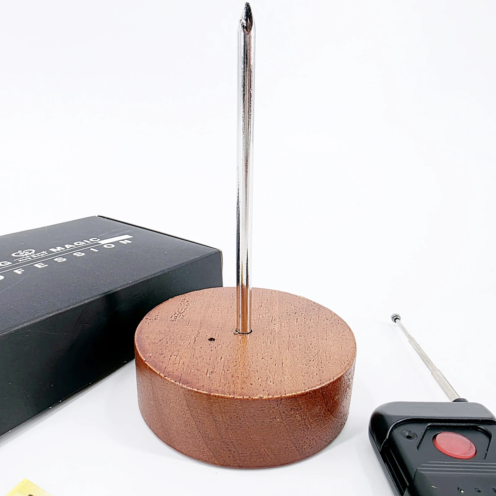 Remote Control Devil's Nail Magic Trick - Electronic Crush Paper Cup Illusion with Real Steel Nail for Stage Close Up Props
