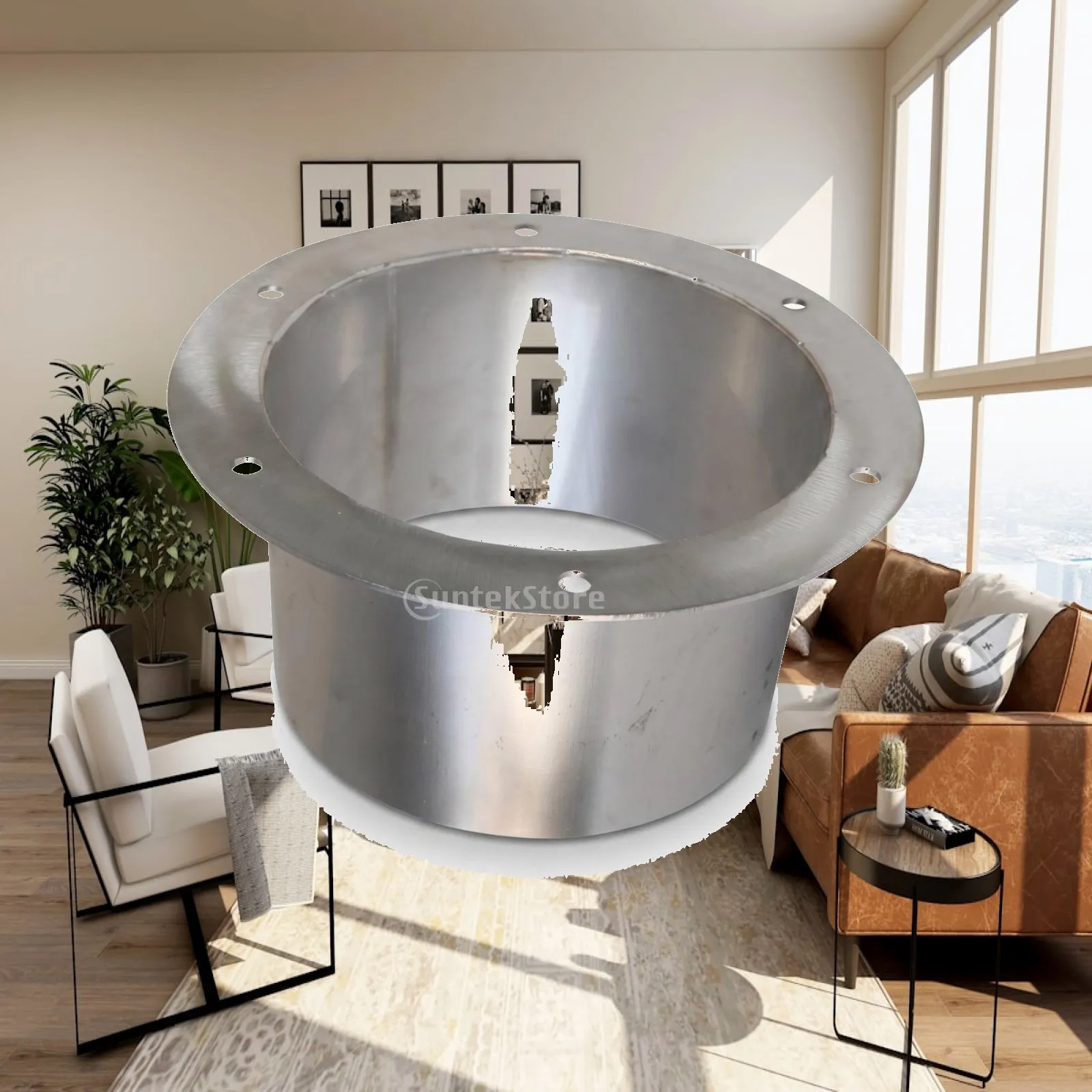 Stainless Steel Round Flange for Ducting 4 Hole 8mm Ventilation Exhaust System Connector Part
