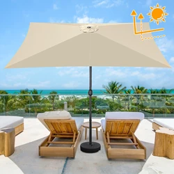 2x3m Outdoor Parasol Replacement Cloth without Stand Outdoor Garden Patio Banana Umbrella Cover Waterproof Sunshade Canopy