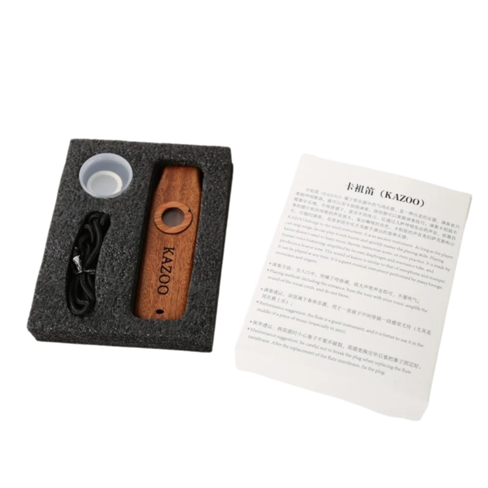 Lightweight Wooden Kazoo With Lanyards Durable Design Musical Instruments Wooden Material Portable Size Durable Flutes