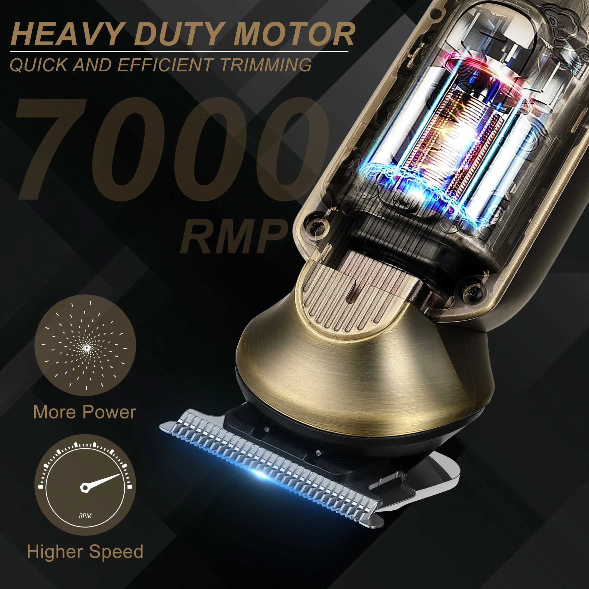 Scttomon مقص الشعر الكهربائية المتقلب للبشرة تتلاشى أصلع رئيس الحلاقة شعري نحت اللحية التشذيب النفط رئيس نمط 2-قطعة مجموعة #2