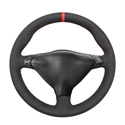 Black Faux Suede Car Steering Wheel Cover For Porsche 911 Turbo 996 1997-2005 Boxster Targa 1999-2004