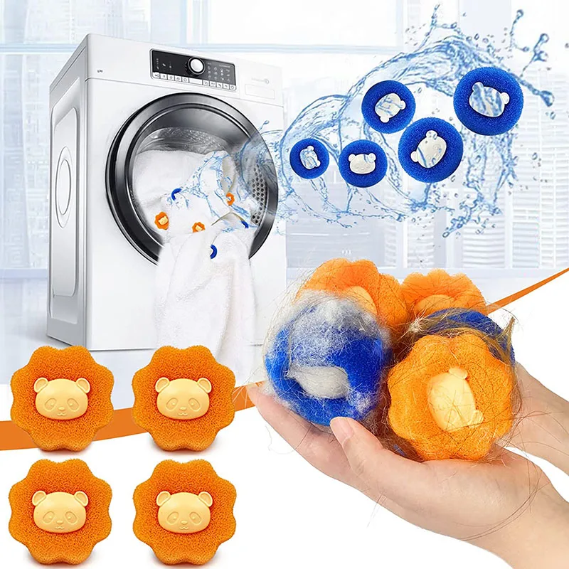 Laundry Ball Kit Reusable Clothes Hair Cleaning Tool Pet Hair Remover Washing Machine Cat Dog Hair Catcher Laundry Ball