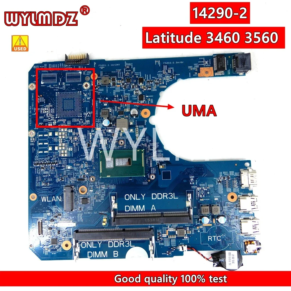 14290-2 85GK8 3215/i3/i5CPU V2G or UMA GPU Notebook Mainboard For Dell Latitude 3460 3560 Laptop Motherboard CN-05YW2H CN 0D0PG7