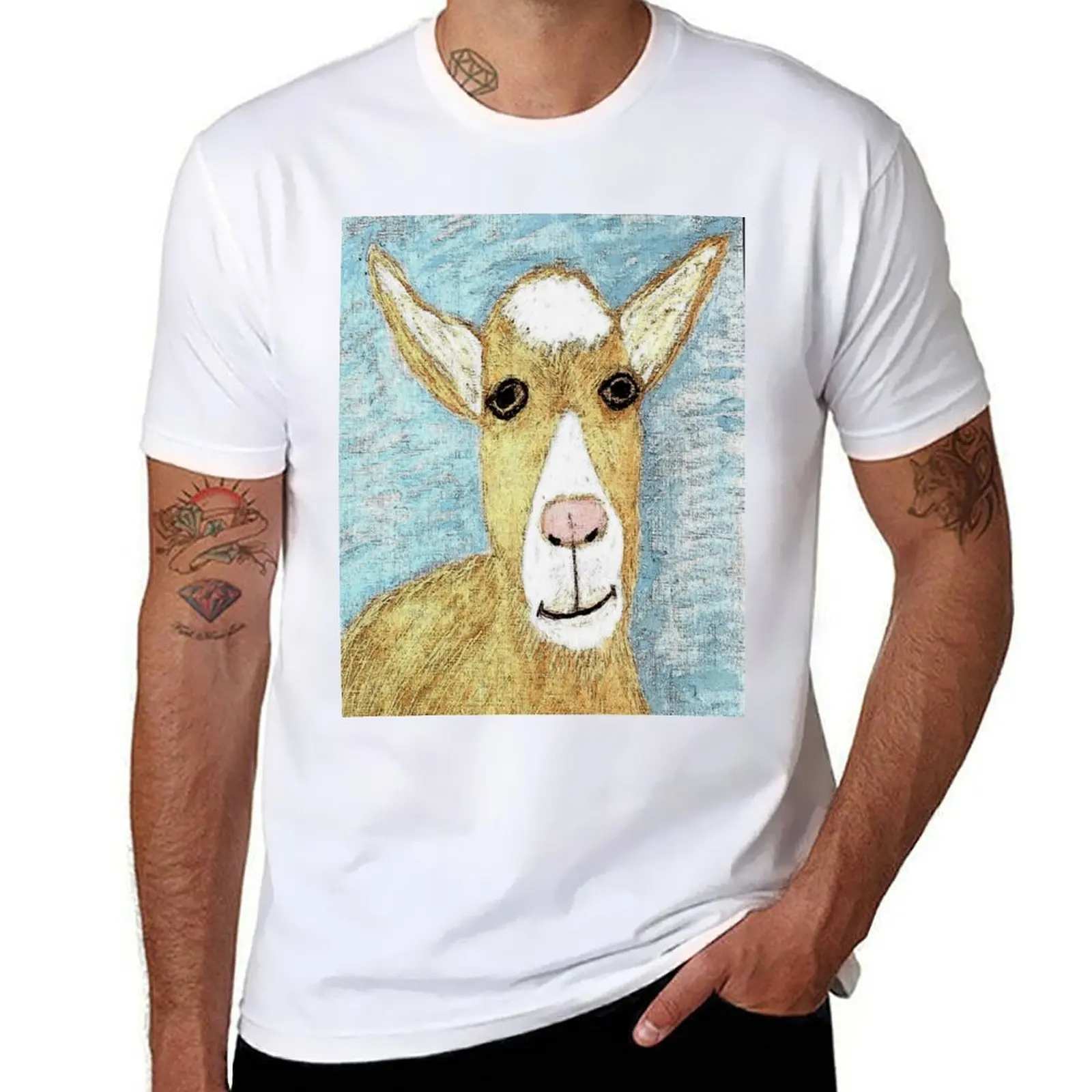 

Goat Art T-Shirt man t shirts for men cotton t shirt pack T-Shirt