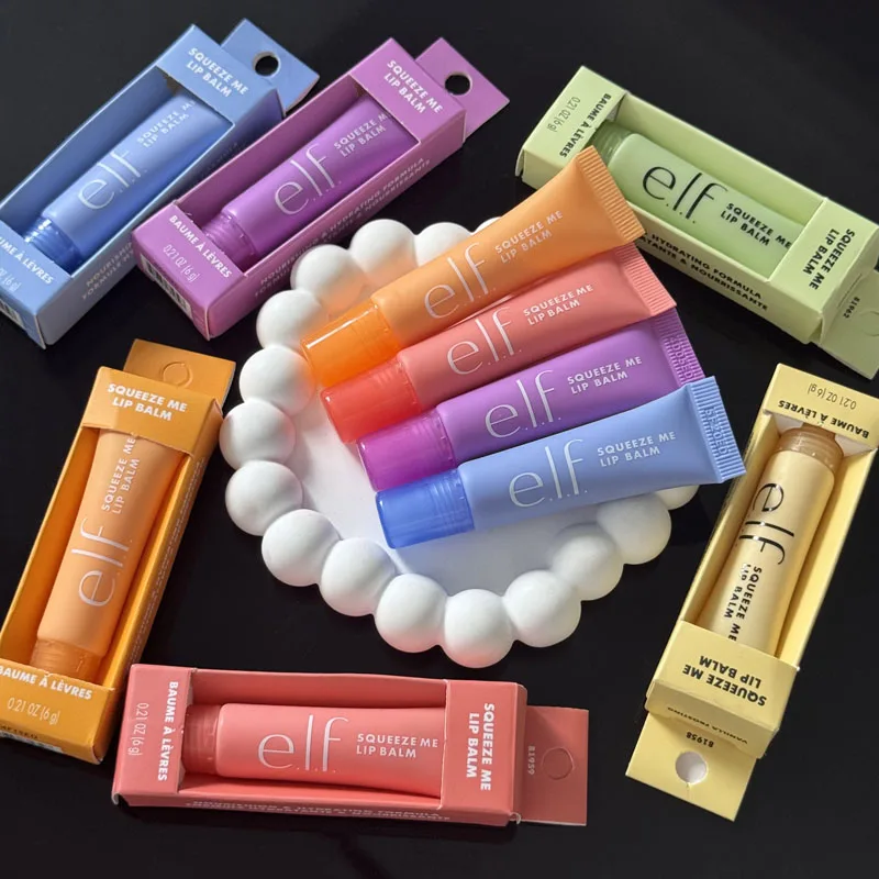 Elf 6-Colors Fruit Flavored Lip Balm Strawberry Grape Peach Vanilla Frosting Lasting Moisturizing Nutritious Repair Plump Makeup