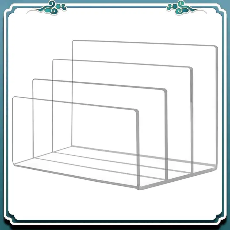 سهلة الاستخدام 1 قطعة حامل الملفات 3 أقسام عمودي منظم سطح المكتب شفاف مكتب فارز الملفات حامل الرف للمستندات Le #1