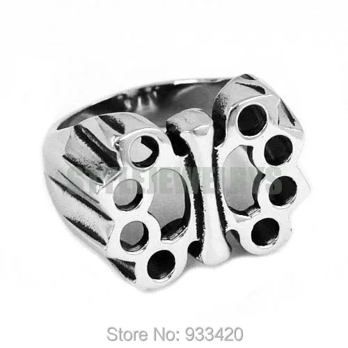 Wholesale Knuckles Boxing Glove Skull Ring Stainless Steel Jewelry Classic Motor Biker Men Ring Wholesale 436B