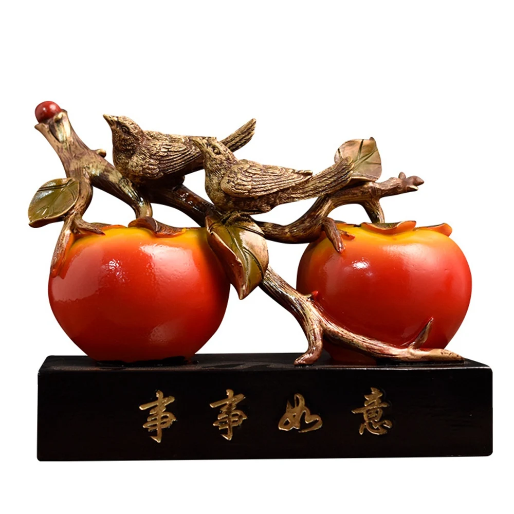 

Chinese style everything goes smoothly. Persimmon ornaments are placed Abstract Desktop Decoration Figurines Statues Decor