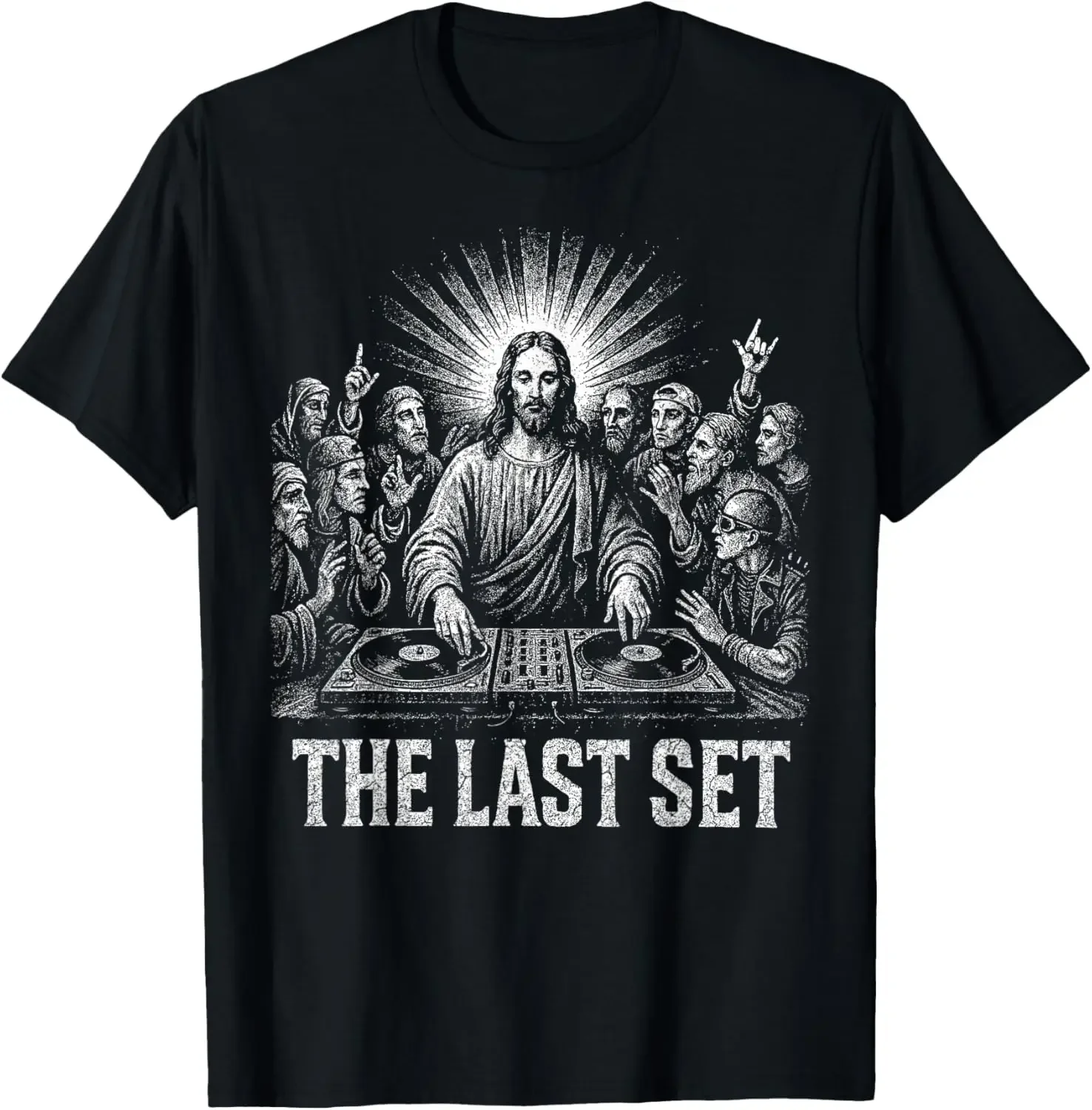 Neues Jesus Last Set Rave Herren-T-Shirt Sommer Baumwolle Kurzarm Y2k Populäre Mode Rock Punk Fans Geschenke T-Shirt – Detail 1