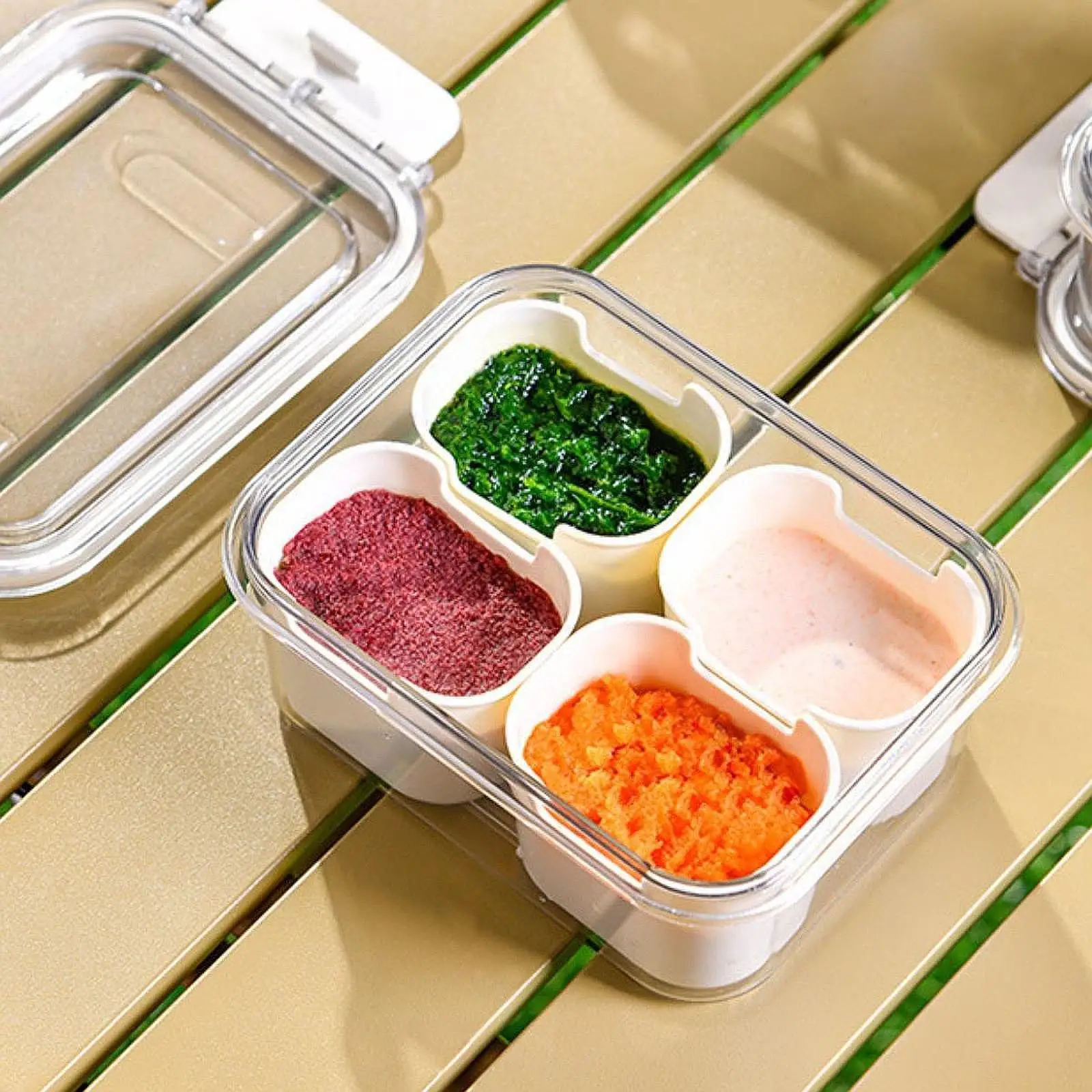 

Divided Serving Tray with Lid Food Tray Fruit Storage Container Cookies Nuts