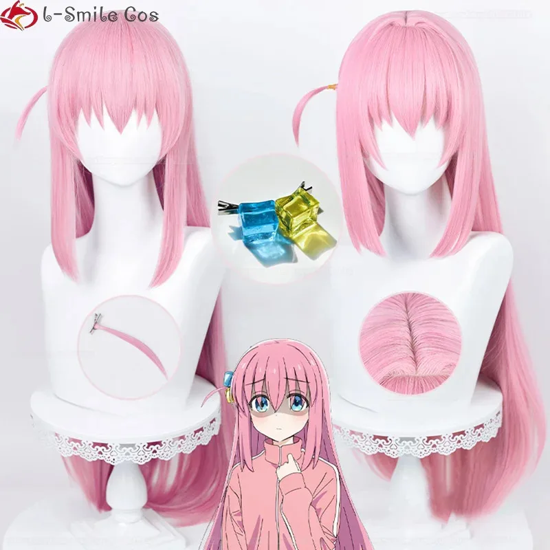 qq78Request7High Quality Gotoh Hitori Yamada Ryo Kita Ikuyo Ijichi Nijika Hiroi Kikuri Cosplay Anime Cos Wigs + Wig Cap