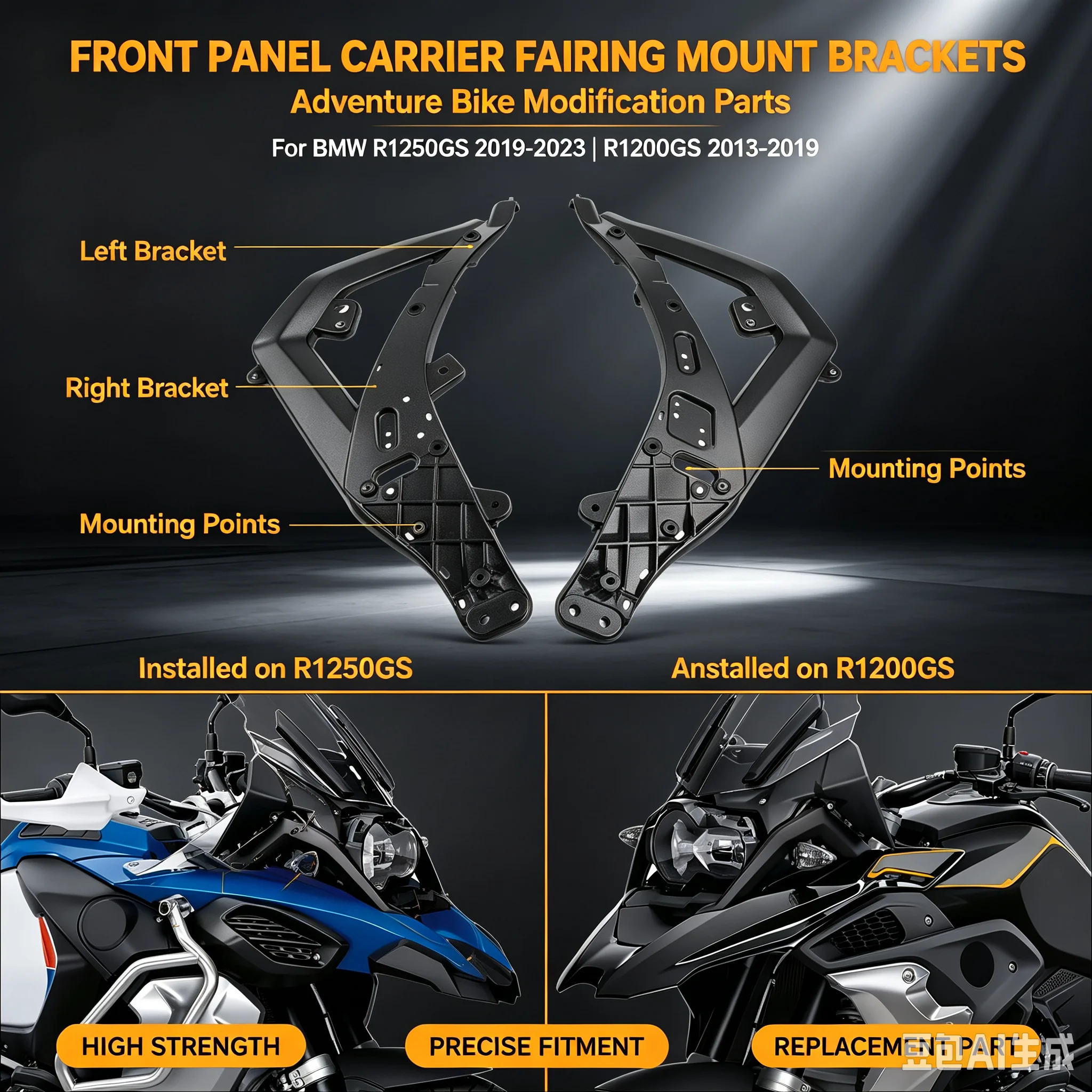 Front Panel Carrier Fairing Mount Brackets For BMW R1250GS 2019-2023 R1200GS 2013-2019 Motorcycle Adventure Mod Parts