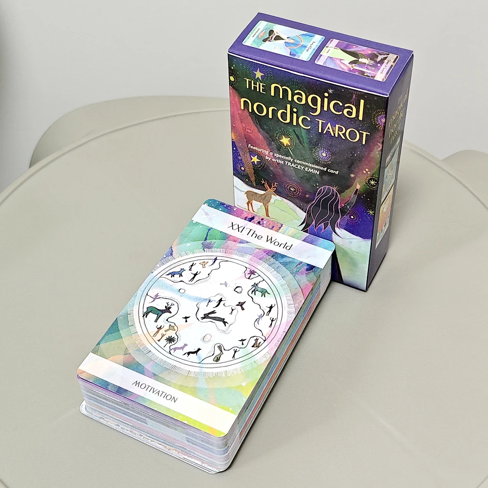 10.3*6cm 오래된 북유럽 신화와 민속 풍습에서 영감을 받은 79개의 카드로 구성된 풀 데크 마법의 북유럽 타로