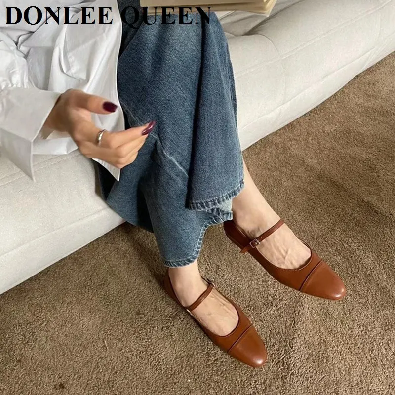 Women Flats Ballet Classic Mary Jane Shoes Ladies Ballerina Flat Heel Shallow Luxury Brand Moccasins Fashion Mixed Color Loafers