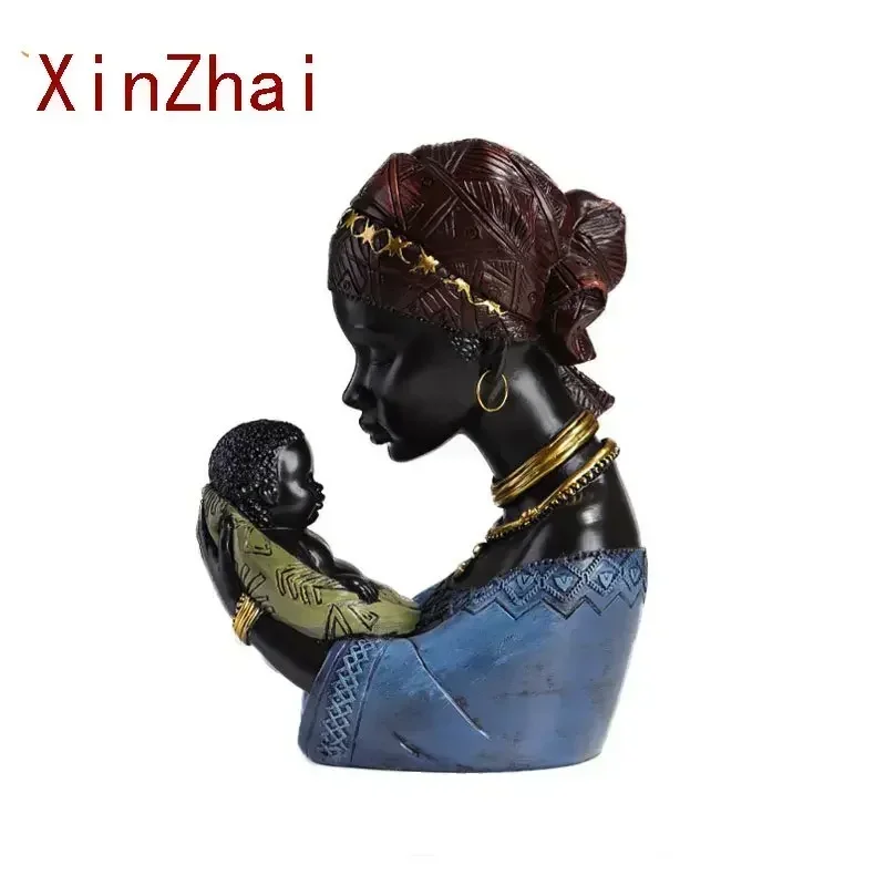 

Vilead Modern Art Mother and Child Statue Resin African Figure Sculpture Home Living Room Table Decoration Accessoires Interior