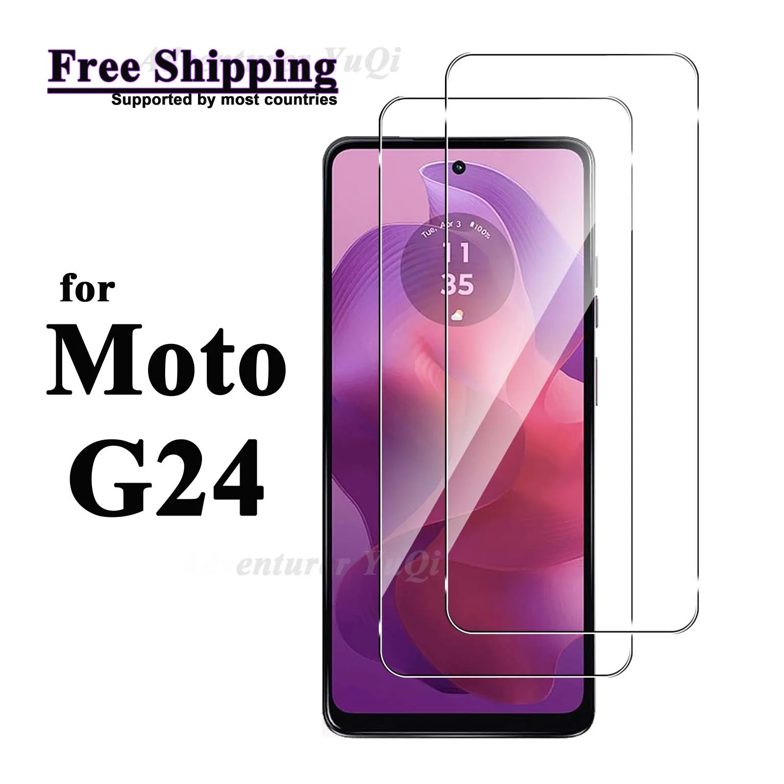 

2-4 Screen Protector For Motorola Moto G24, Tempered Glass HD Crystal 9H Anti Scratch Case Friendly High Aluminum
