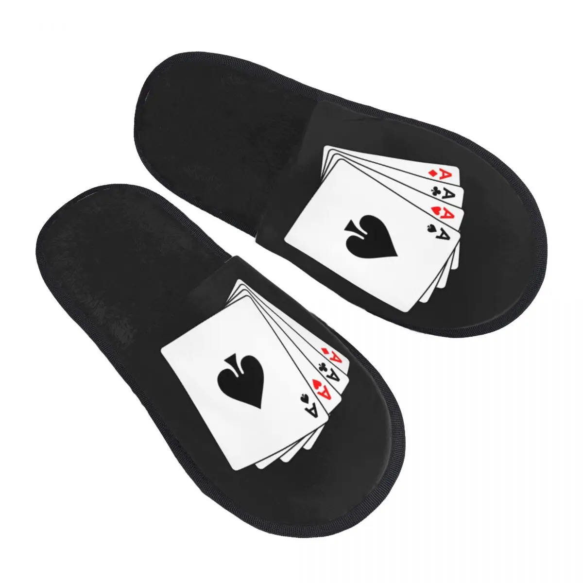 Custom Spades A Poker Memory Foam Slippers Women Cozy Warm House Slippers