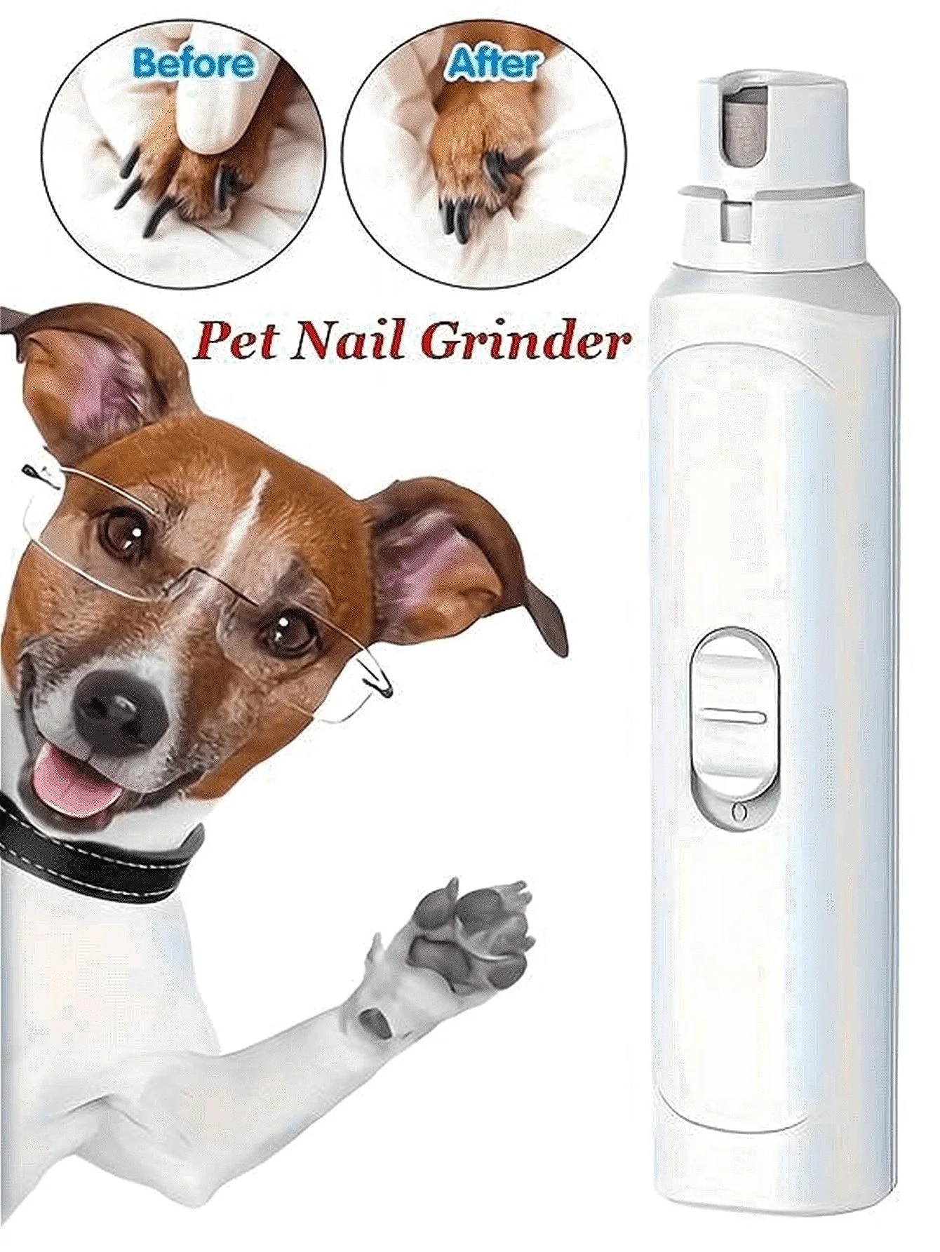 

Универсальный триммер для когтей кошек и собак, безопасный и бесшумный, инструмент для шлифовки когтей мелких животных, нескользящая конструкция, работает от батареек, рекомендуется в качестве подарка.