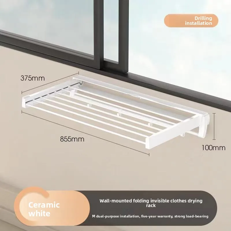 

Foldable Clothes Drying Rack Extendable No Drill Invisible For Bathroom Balcony Towel Hanger
