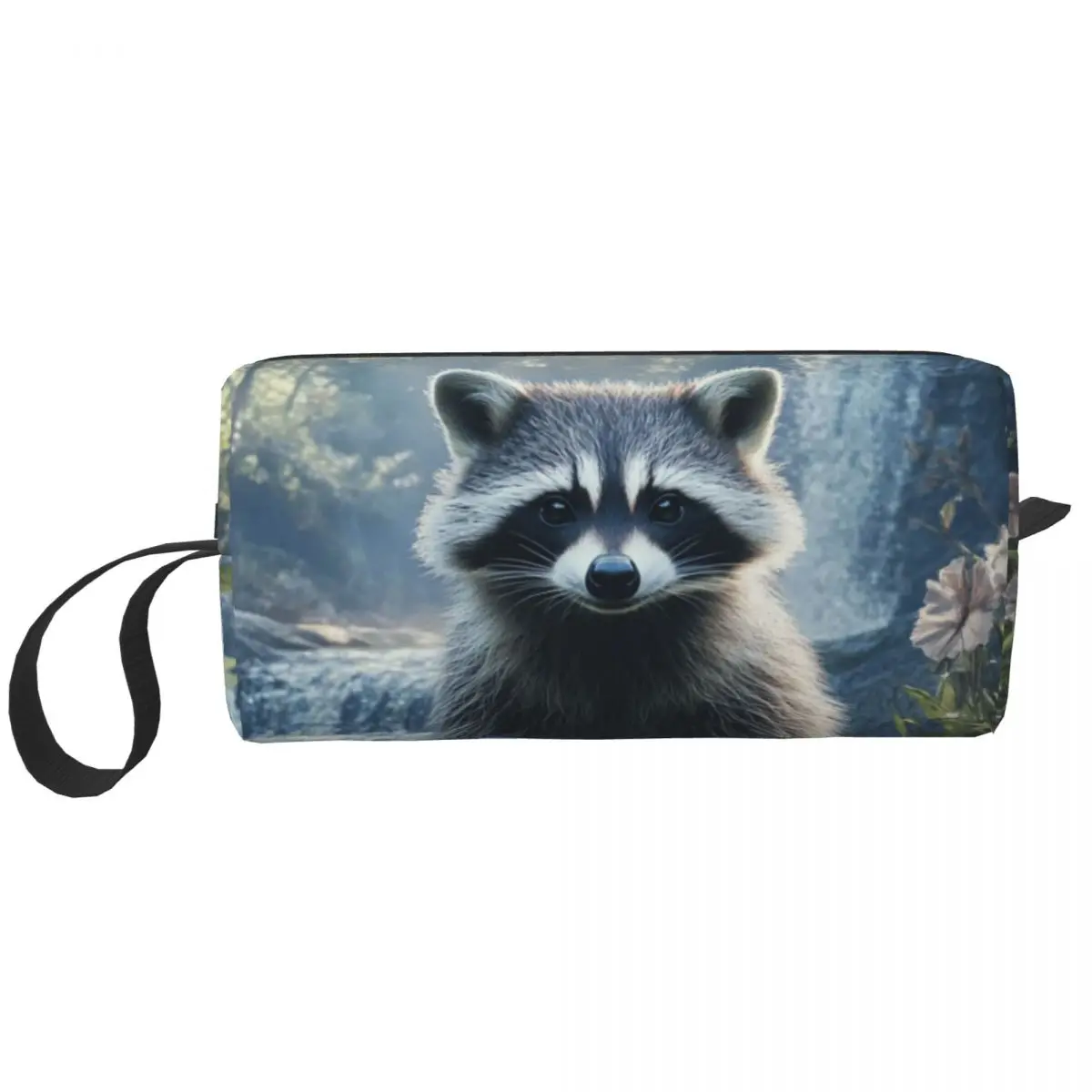 Custom Fashion Funny Raccoon Travel Toiletry Bag for Women Cosmetic Makeup Organizer Beauty Storage Dopp Kit