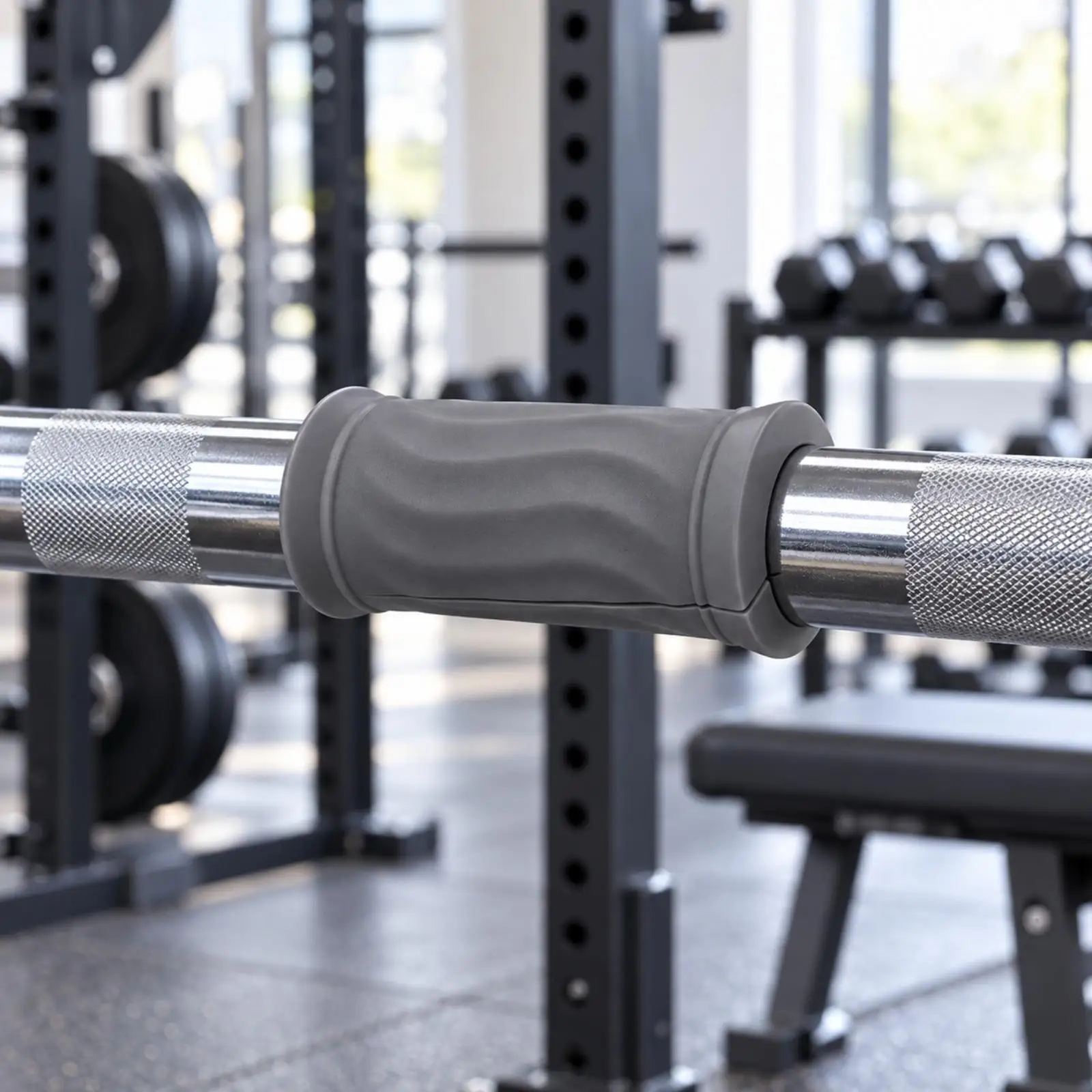 Comfortable Silicone Dumbbell Handle Grip Sleeve for Weightlifting Bar Hand Protector Fitness Gear for Daily Training - view 4